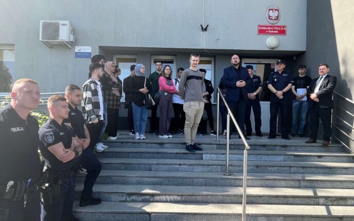 Erasmus students with a study visit to the Radom police station